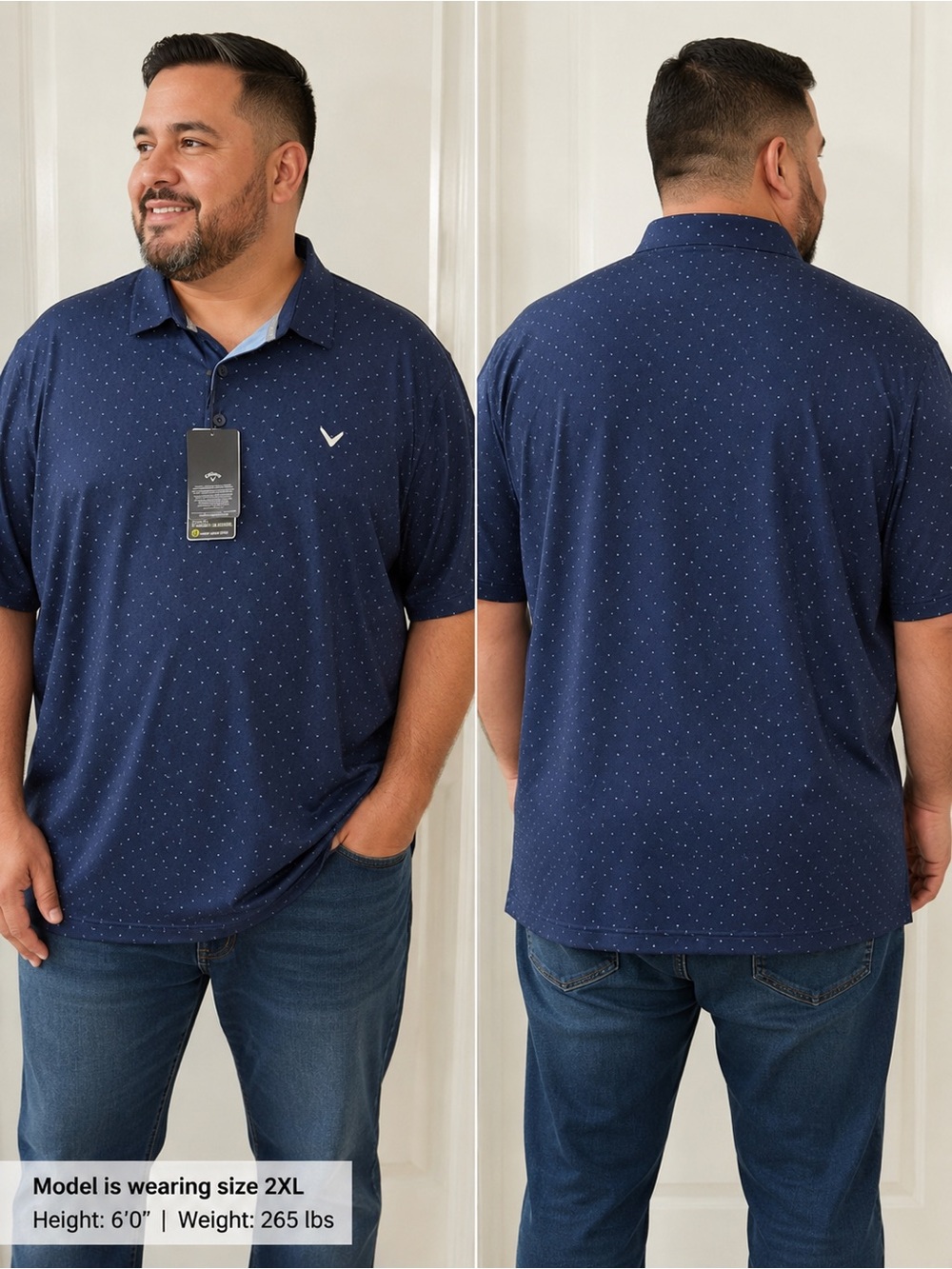 Callaway Navy Performance Polo with Contrast Trim
